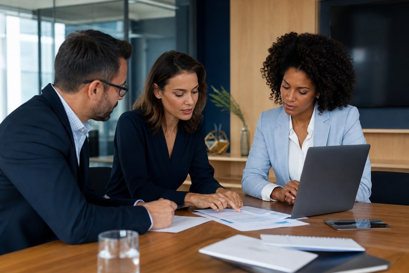 Consultora conduzindo diagnóstico para ISO 9001